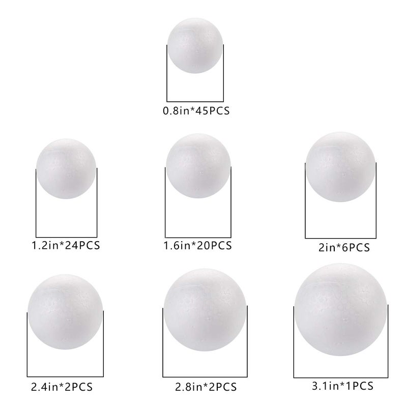 DIYASY 20pcs White Foam Balls 2-3 inch Foam Polystyrene Craft Balls for Arts & Christmas Ornaments,Polystyrene Round Balls for DIY Crafting and Decoration. - Image 3
